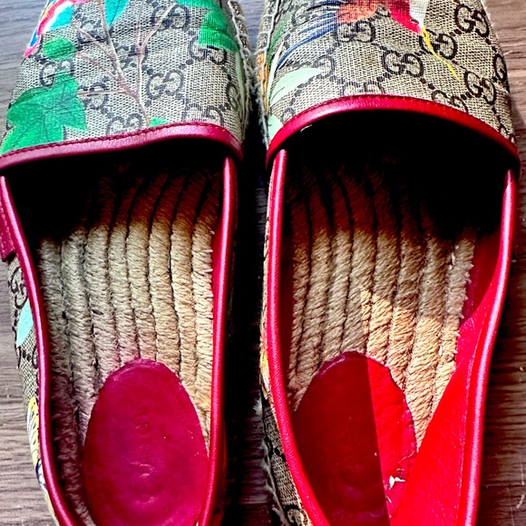 Gucci GG Supreme Leather Trim Embellishment Espadrilles Size 9 - Picture 4 of 8